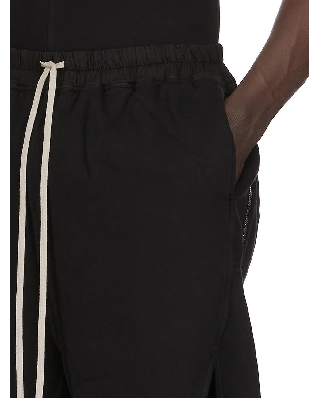 Rick Owens Black Drawstring-Fastening Track Shorts for men