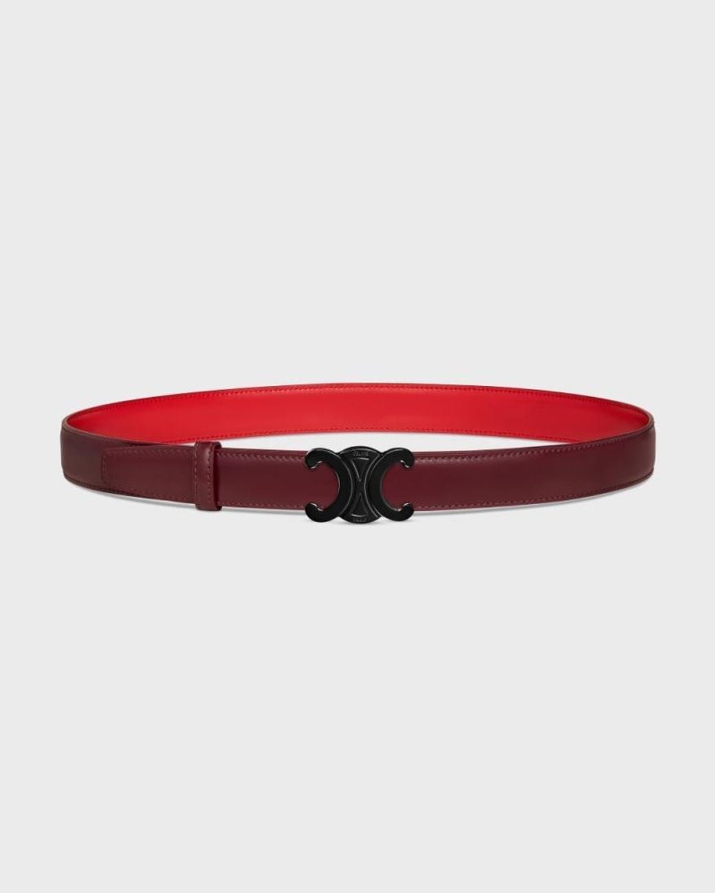 Céline White Triomphe Buckle 25 Mm Reversible Belt