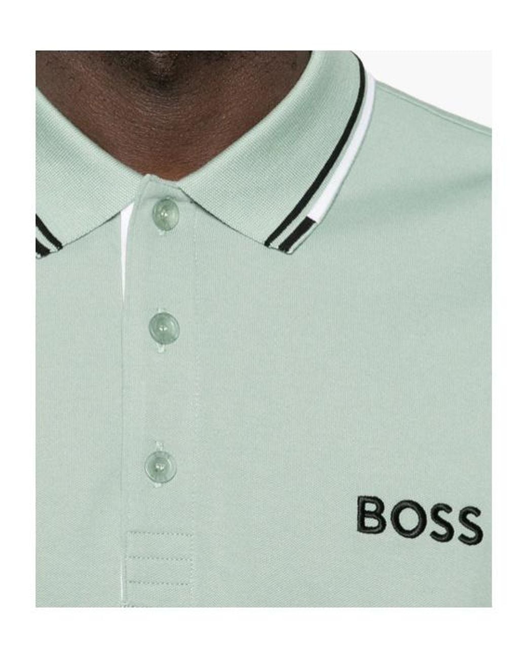 Boss Green Striped-Trim Polo Shirt for men