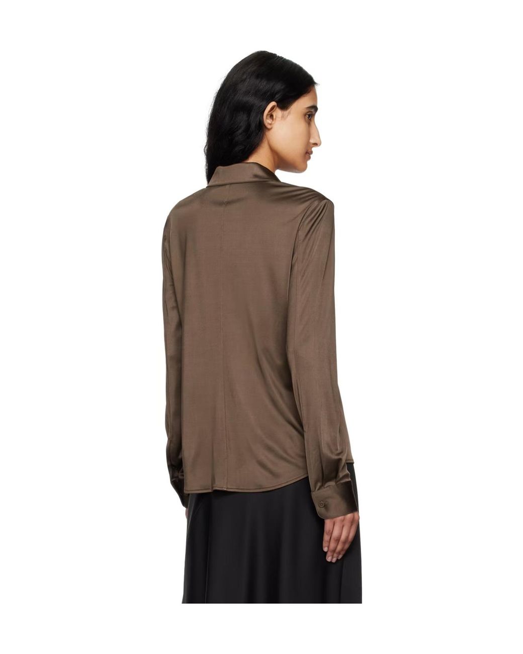 Helmut Lang Brown Button-Up Shirt