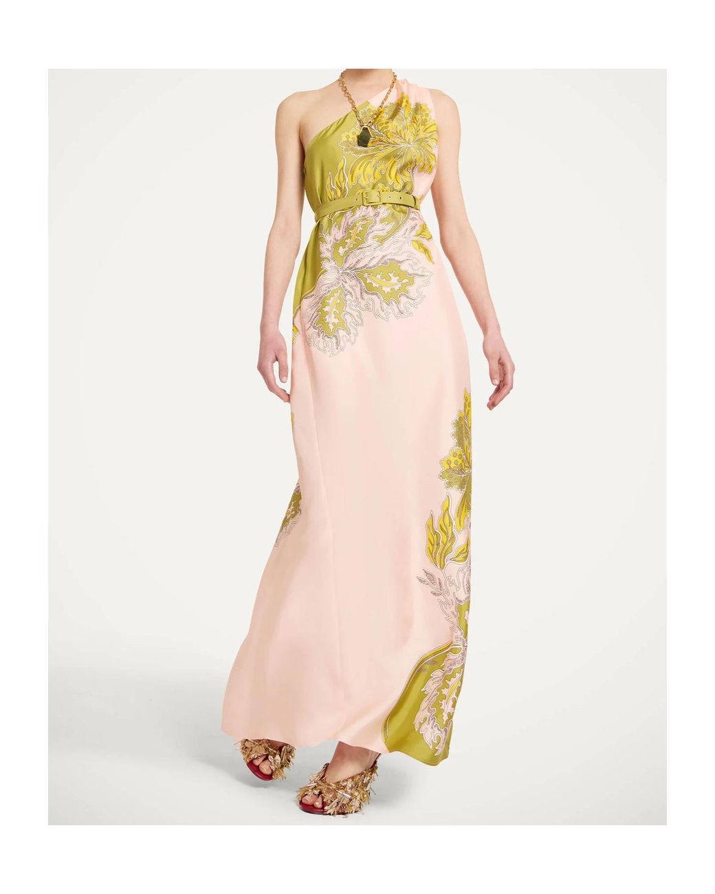 LaDoubleJ Metallic La Doublej Roy Printed One-Shoulder Dress