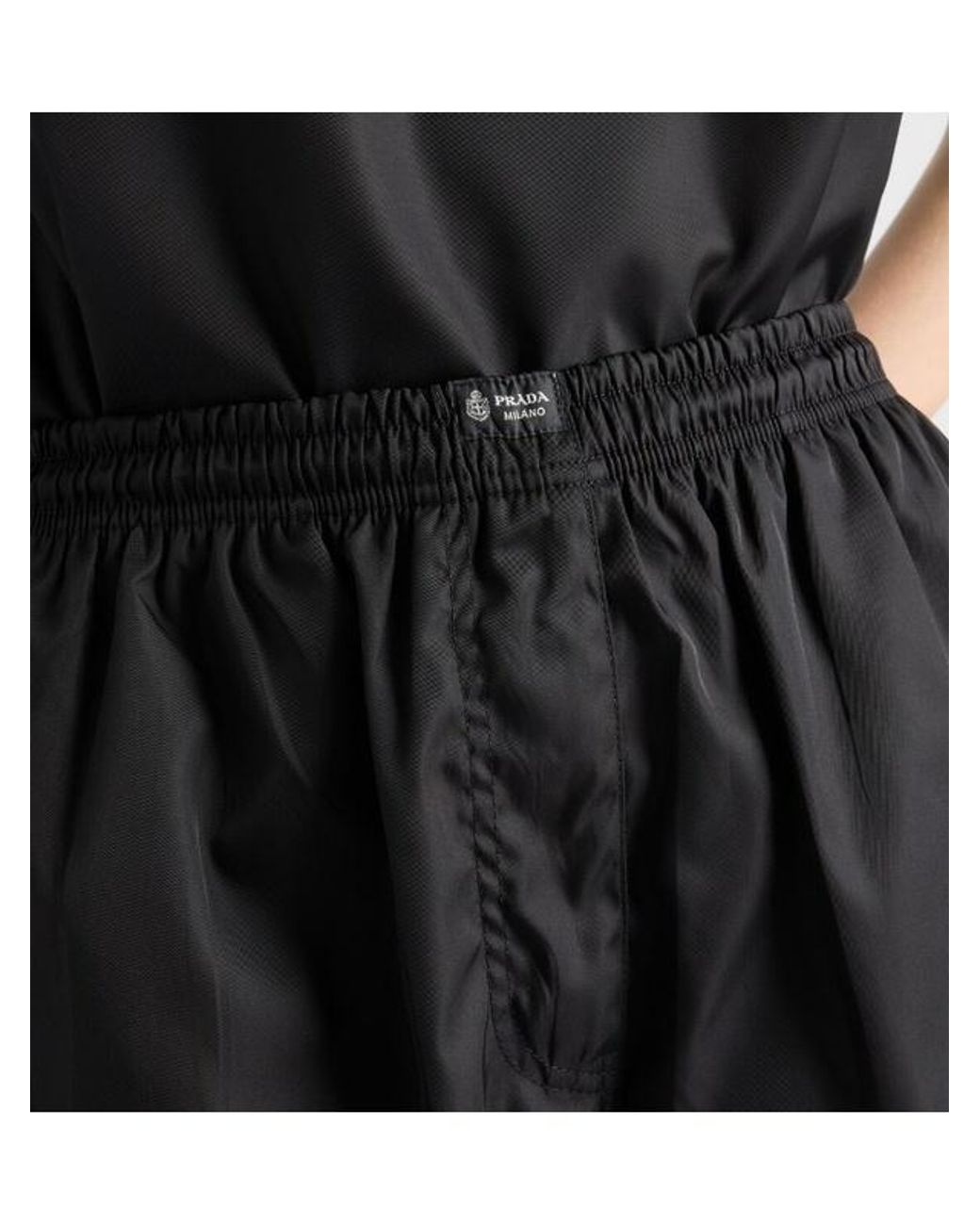 Prada Black Elastic-Waist Shorts