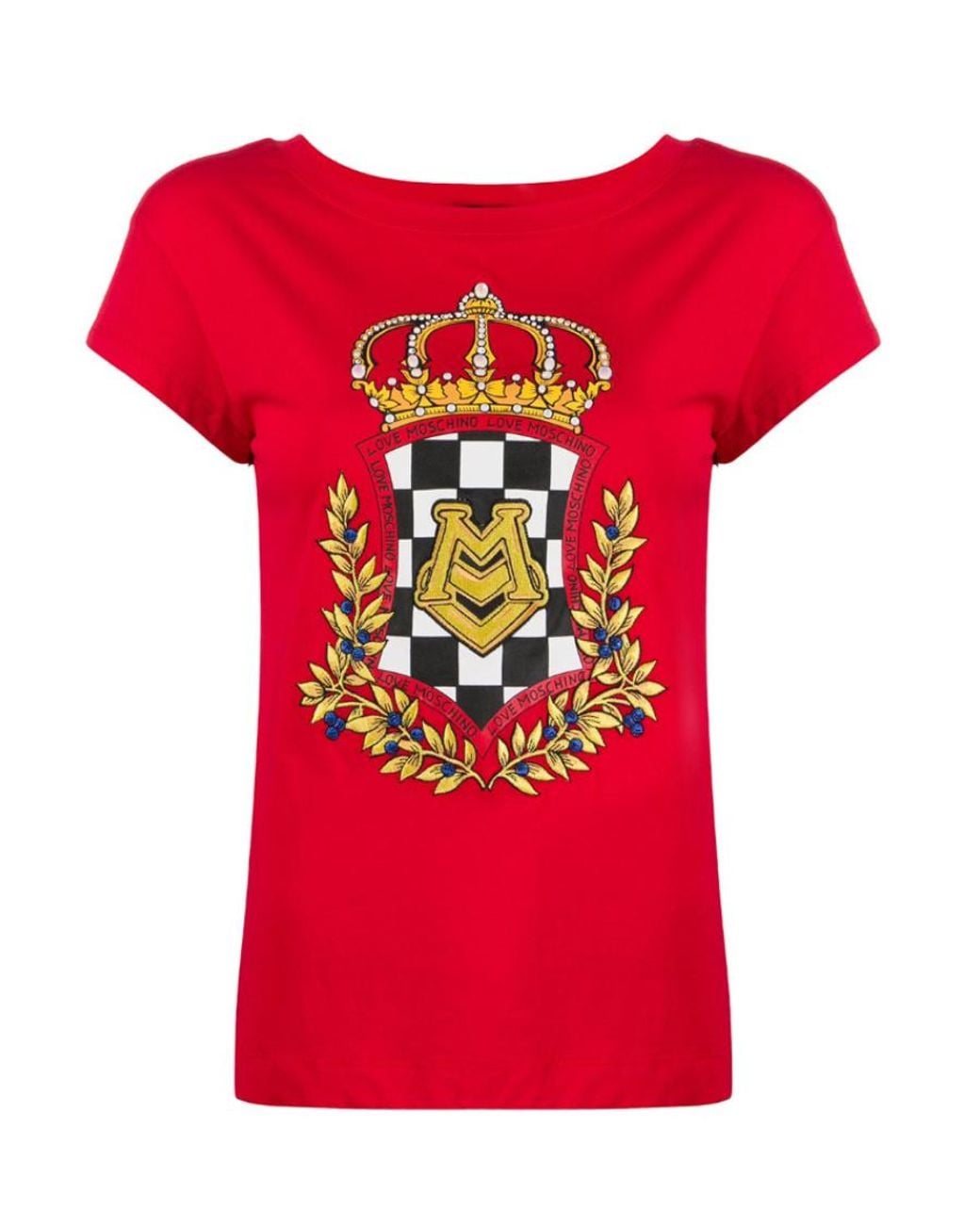 Moschino Red Badge Printed T-Shirt
