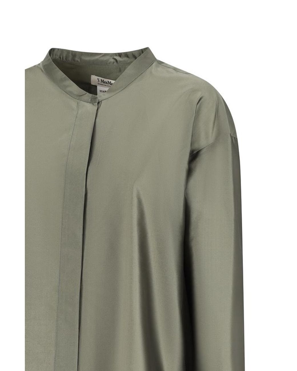 Max Mara Green Satin Oversized Shirt