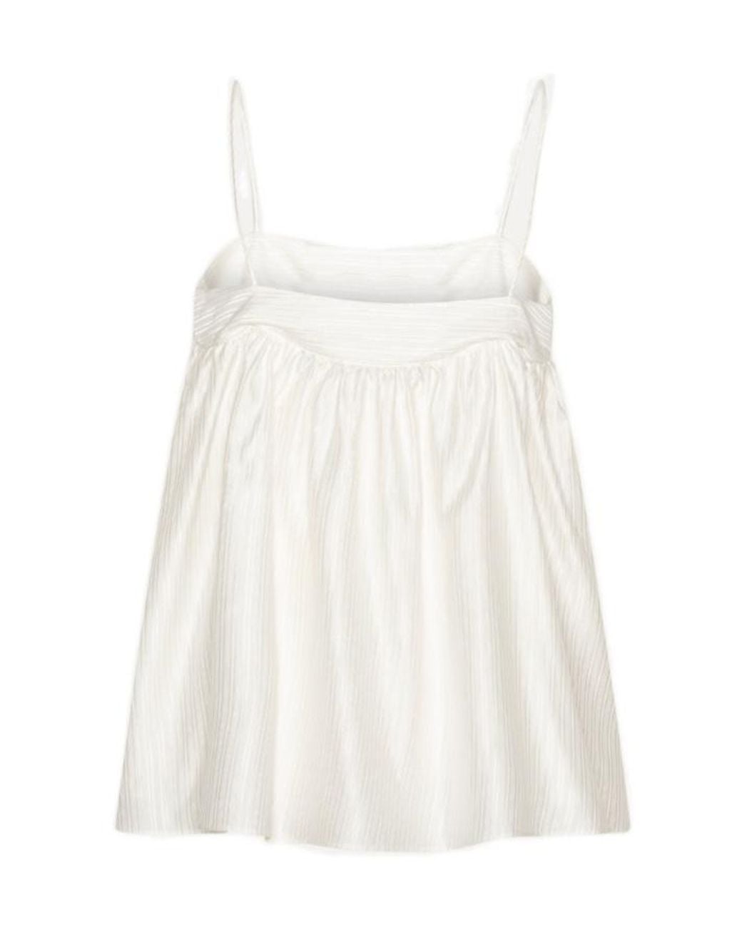 ROTATE BIRGER CHRISTENSEN White Striped Pleated A-Line Top
