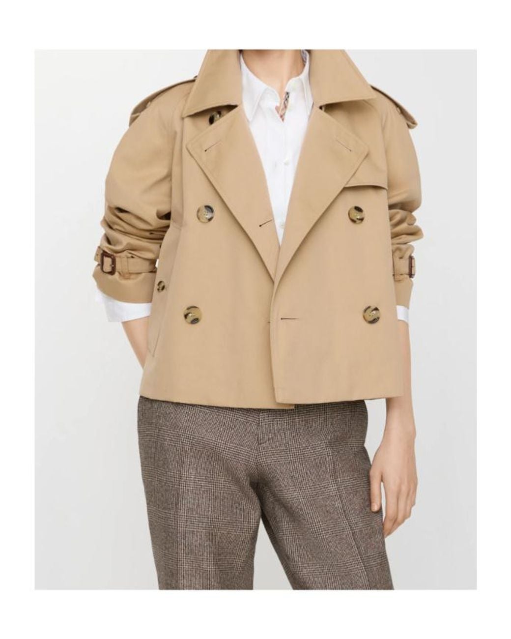 Burberry Natural Cropped Mayfair Heritage Trench Jacket