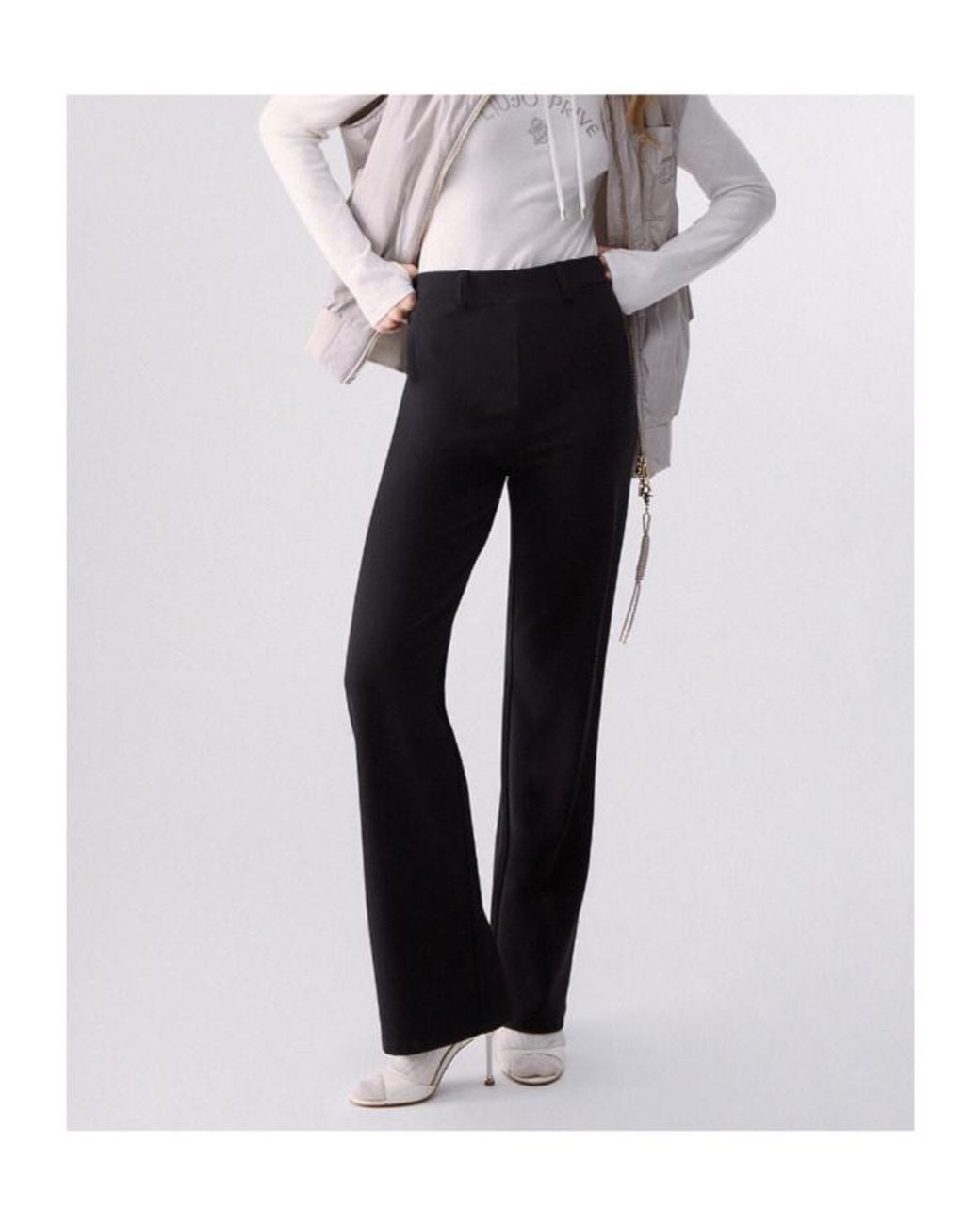 Liu Jo Blue Logo Detail Wide-Leg Pants