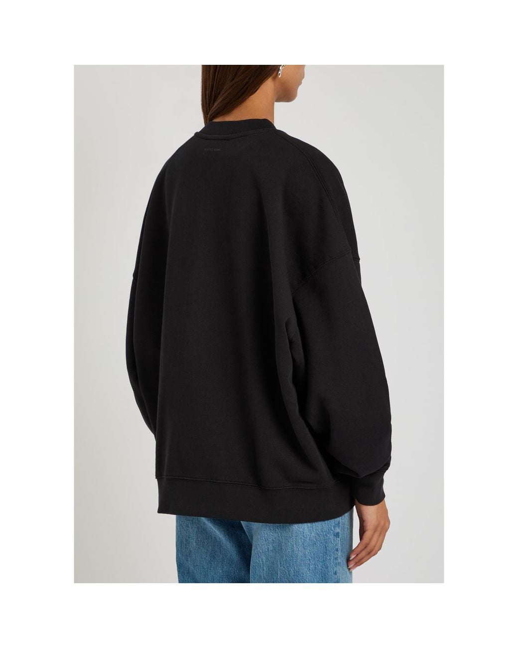 Anine Bing Black Simple Cotton Sweatshirt