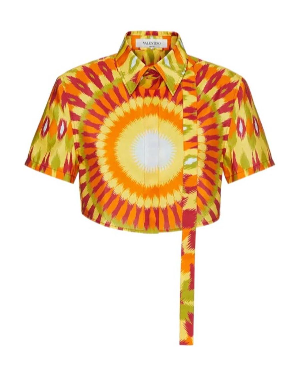 Valentino Orange Round Rain Printed Shirt