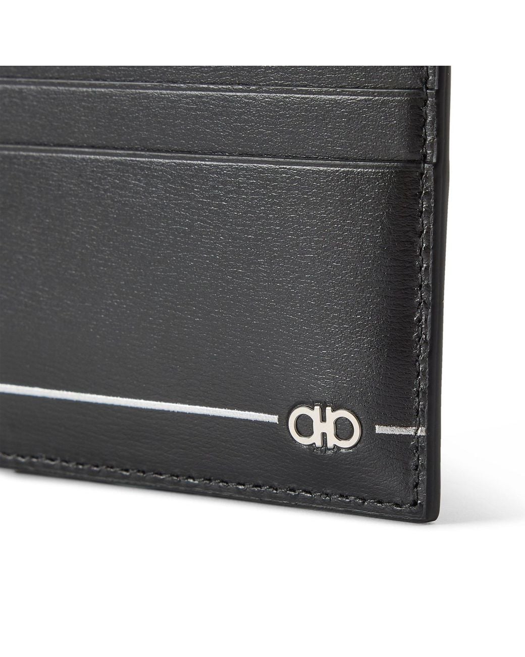 Ferragamo Black Leather Card Holder for men