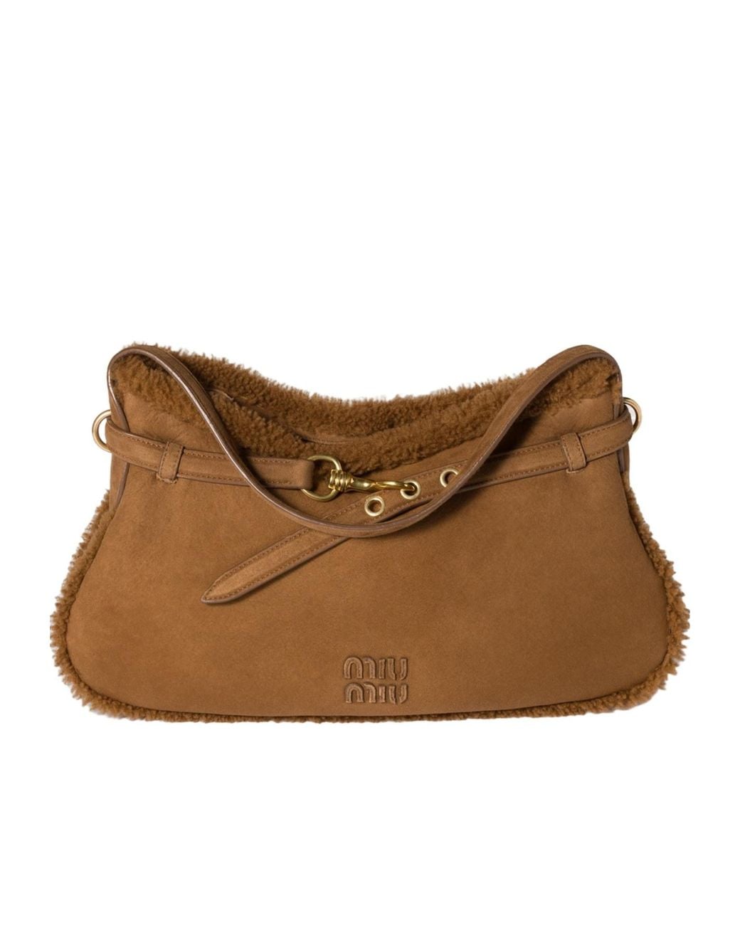 Miu Miu Brown Aventure Zipped Shoulder Bag