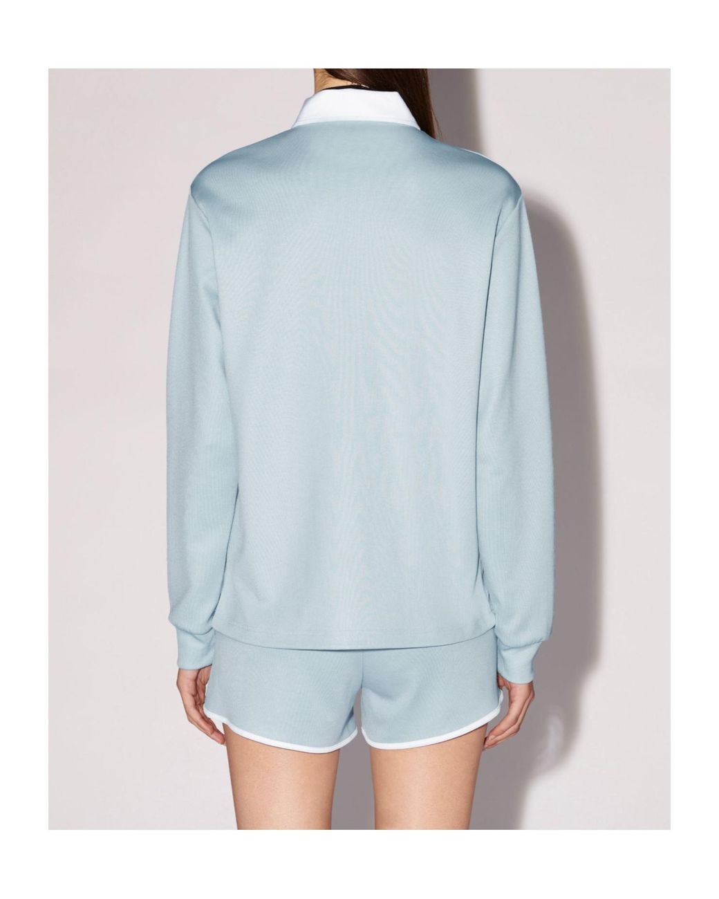 Ambush Blue Logo Plaque Long Sleeved Polo Shirt