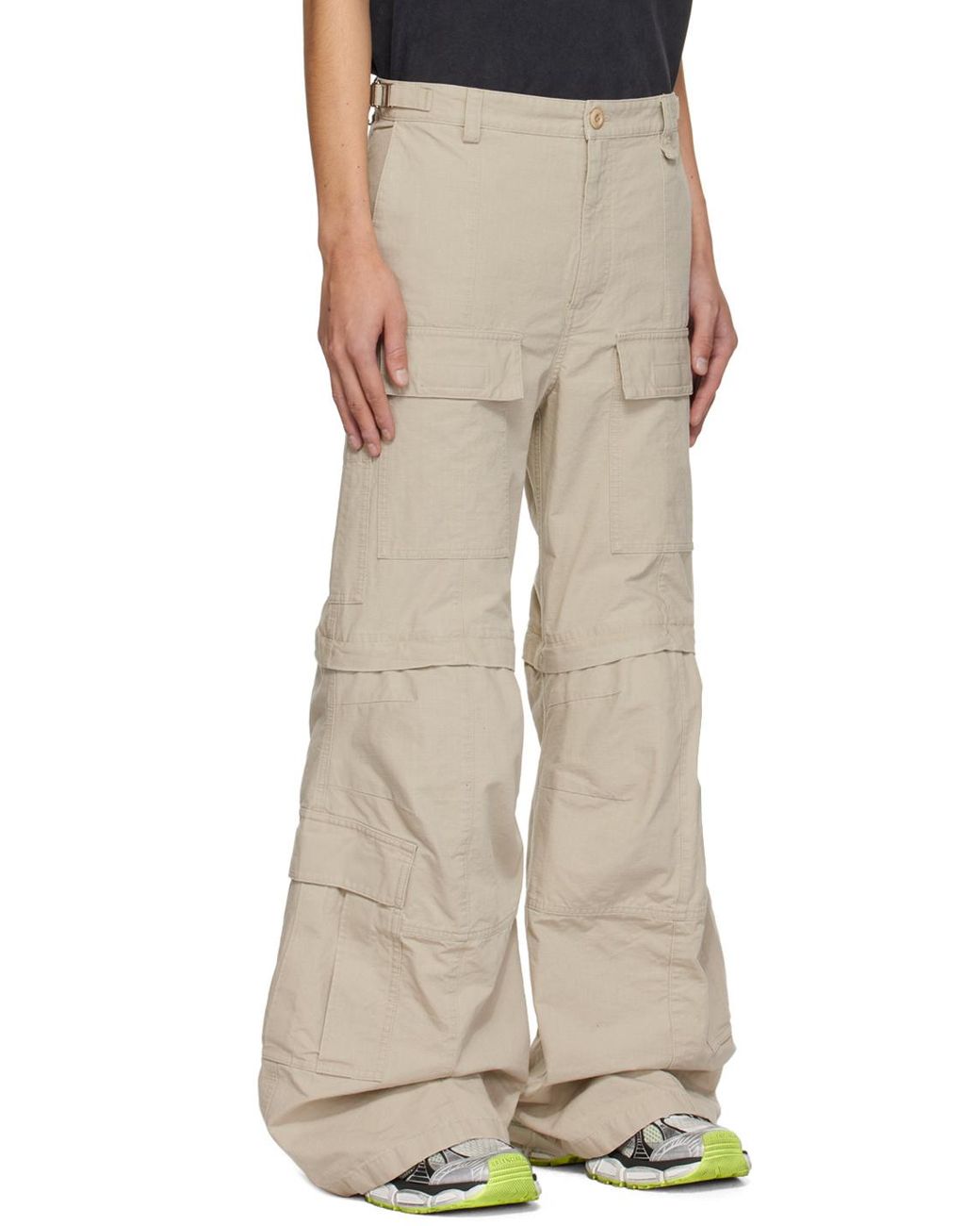 Balenciaga White Flared Cargo Pants for men