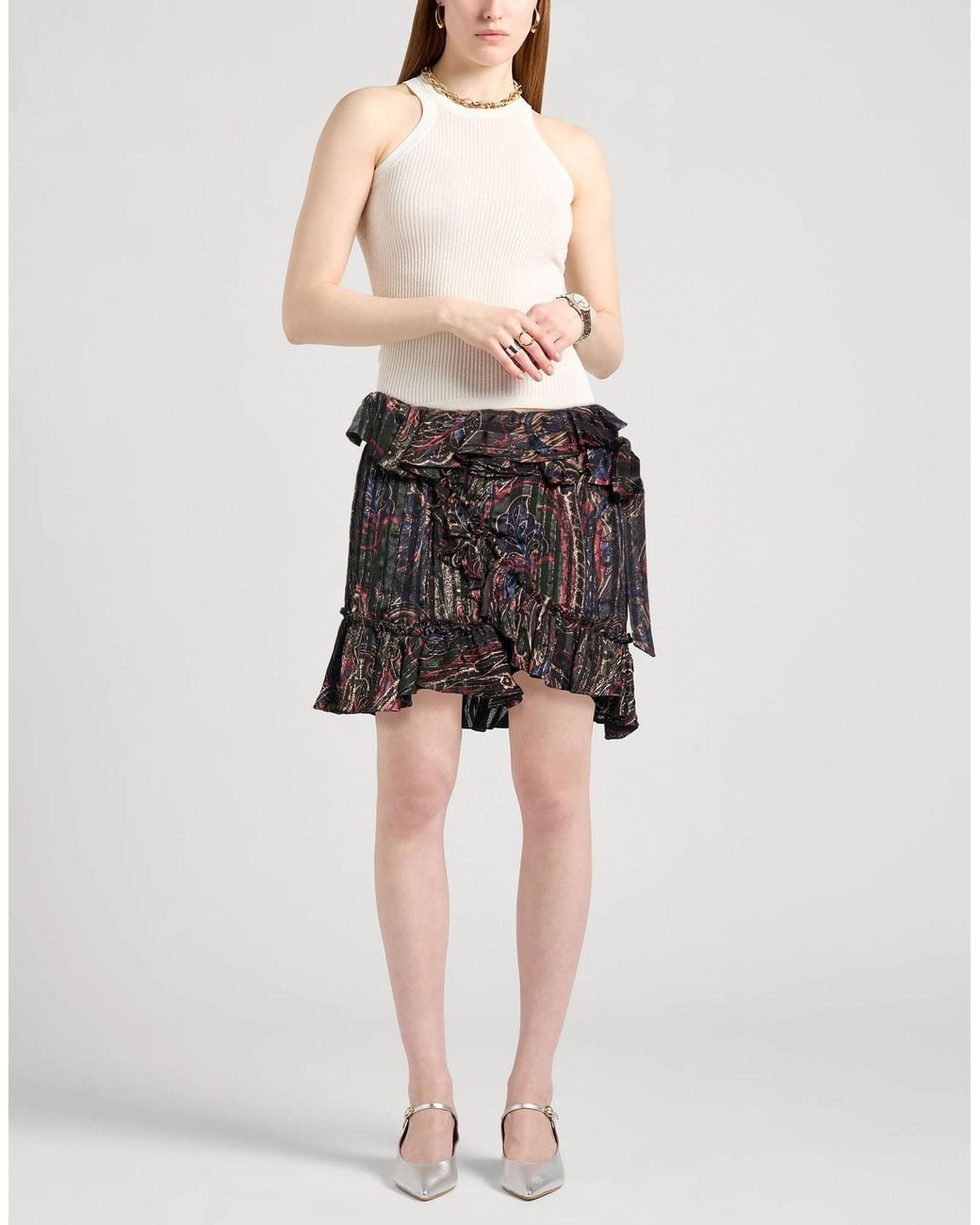 Saint Laurent Black Printed Wrap Dress