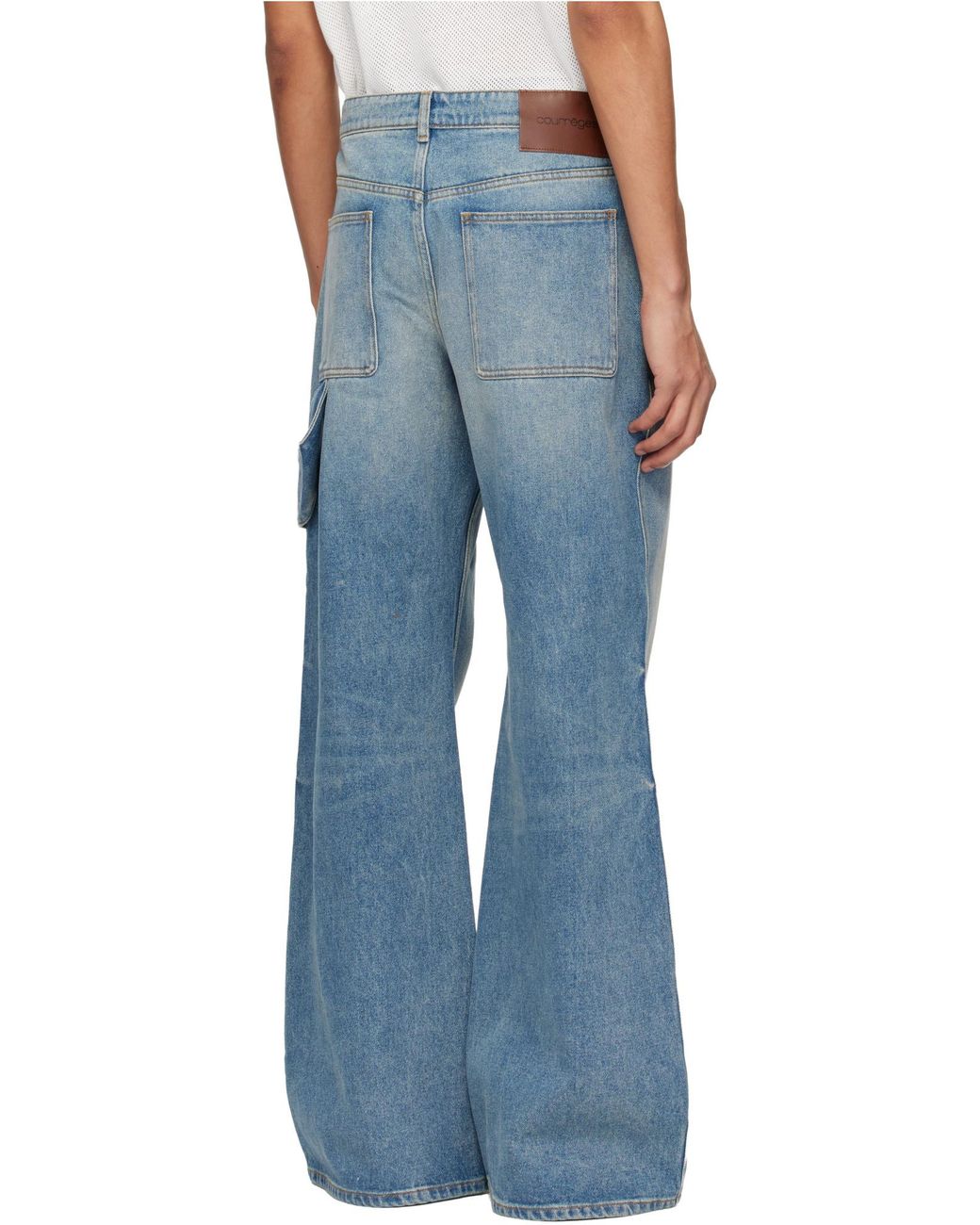 Courreges Blue Wide-Leg Jeans for men