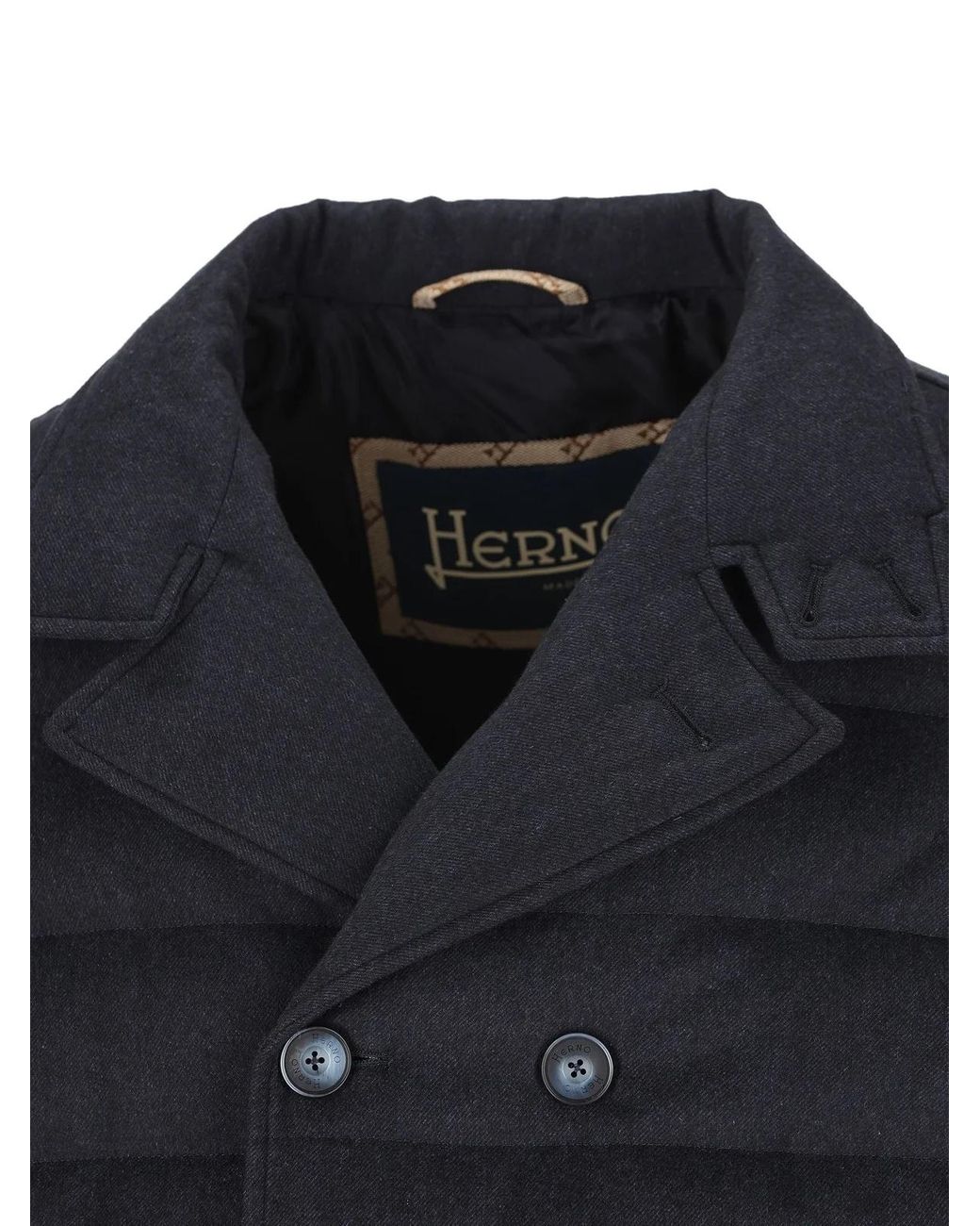 Herno Blue Double Breasted Padded Coat for men
