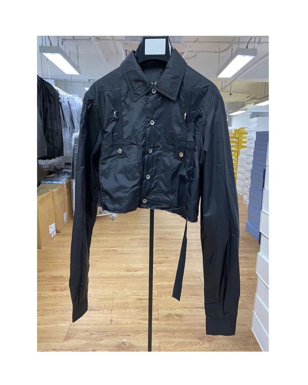Rick Owens Black Short Ribbon Casual Jacket