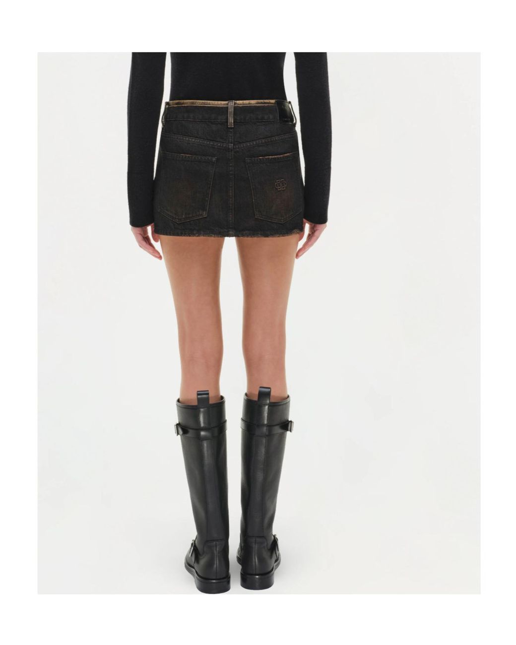 Jonathan Simkhai Black Sally Denim Mini Skirt
