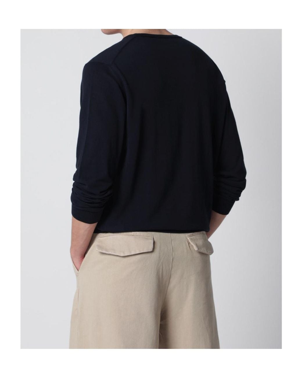 Roberto Collina Blue Cotton Crewneck Sweater for men