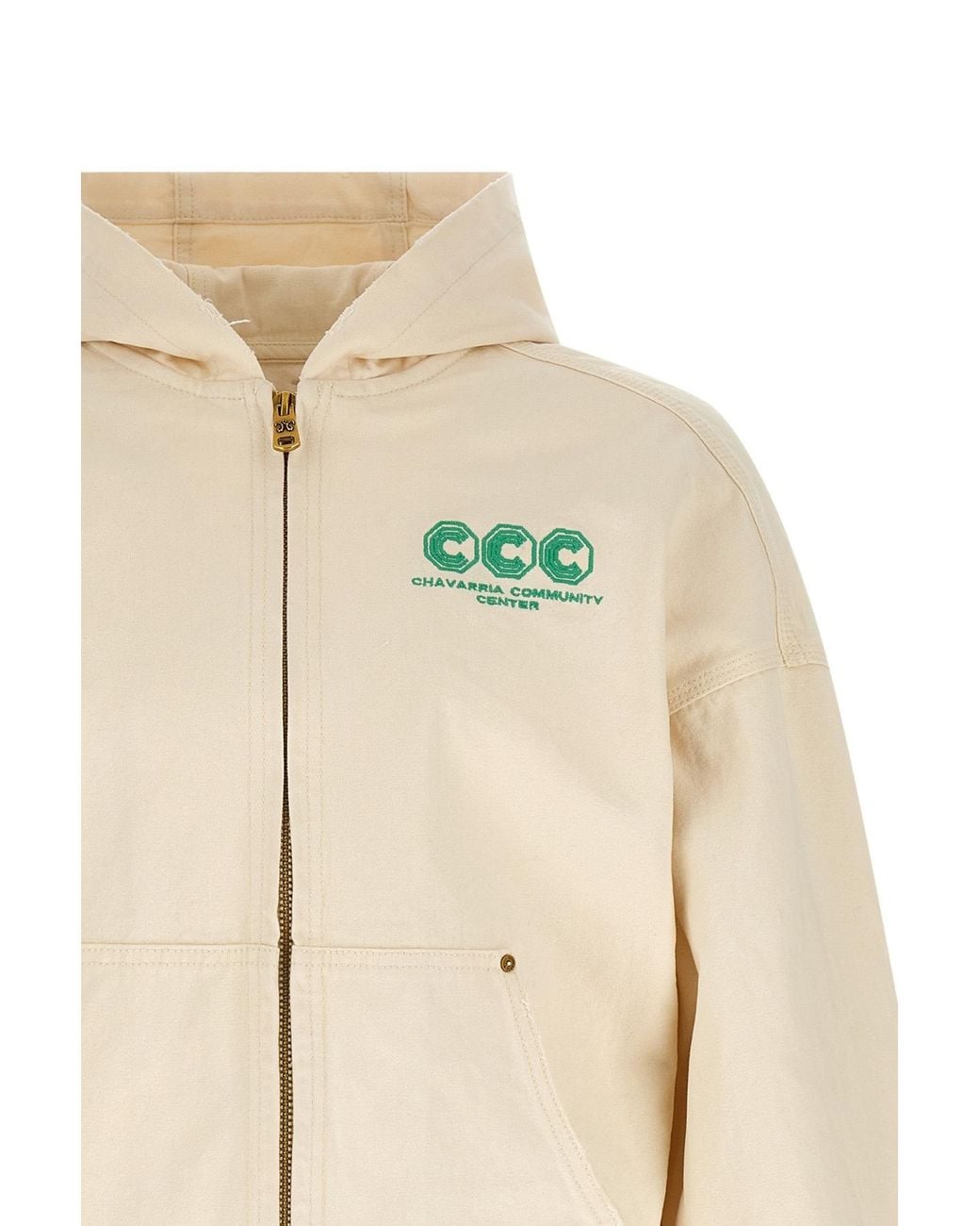 Willy Chavarria Natural Juggernaut Workwear Zip Hoodie for men