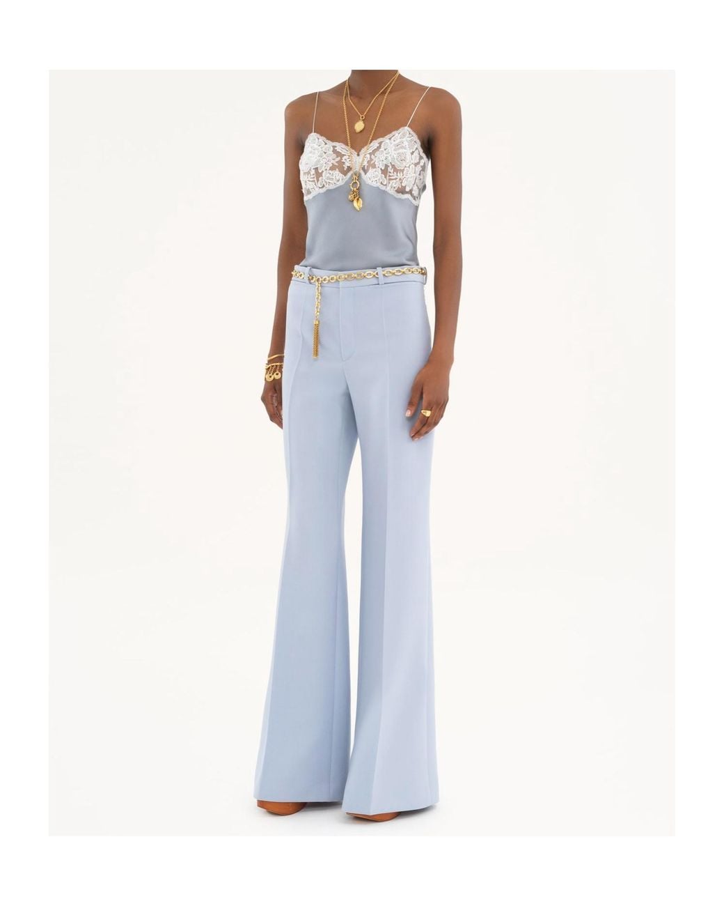 Chloé Blue Chloé Flared Tailored Trousers