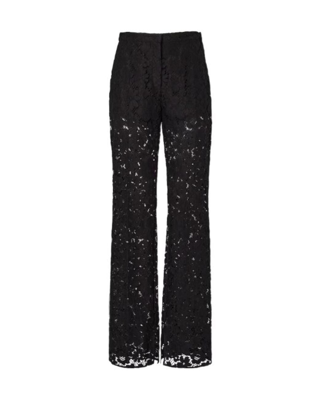 Fendi Black Straight-Leg Lace Pants