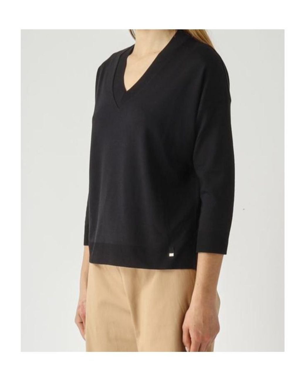 Herno Black V-Neck Knitted Jumper