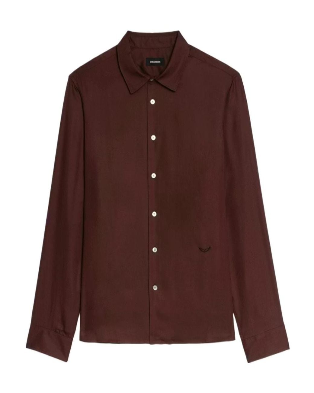Zadig & Voltaire Purple Embroidered Long-Sleeve Shirt for men