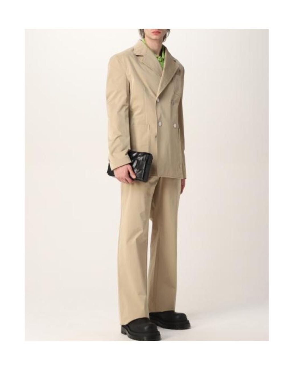 Bottega Veneta Brown Double-Breasted Long-Sleeved Jacket for men