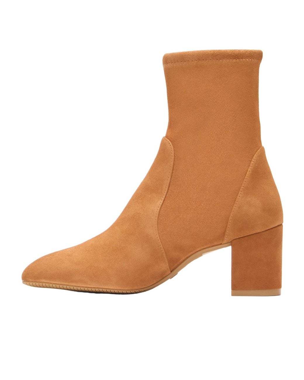Stuart Weitzman Brown Yuliana Block Heeled Sock Boots