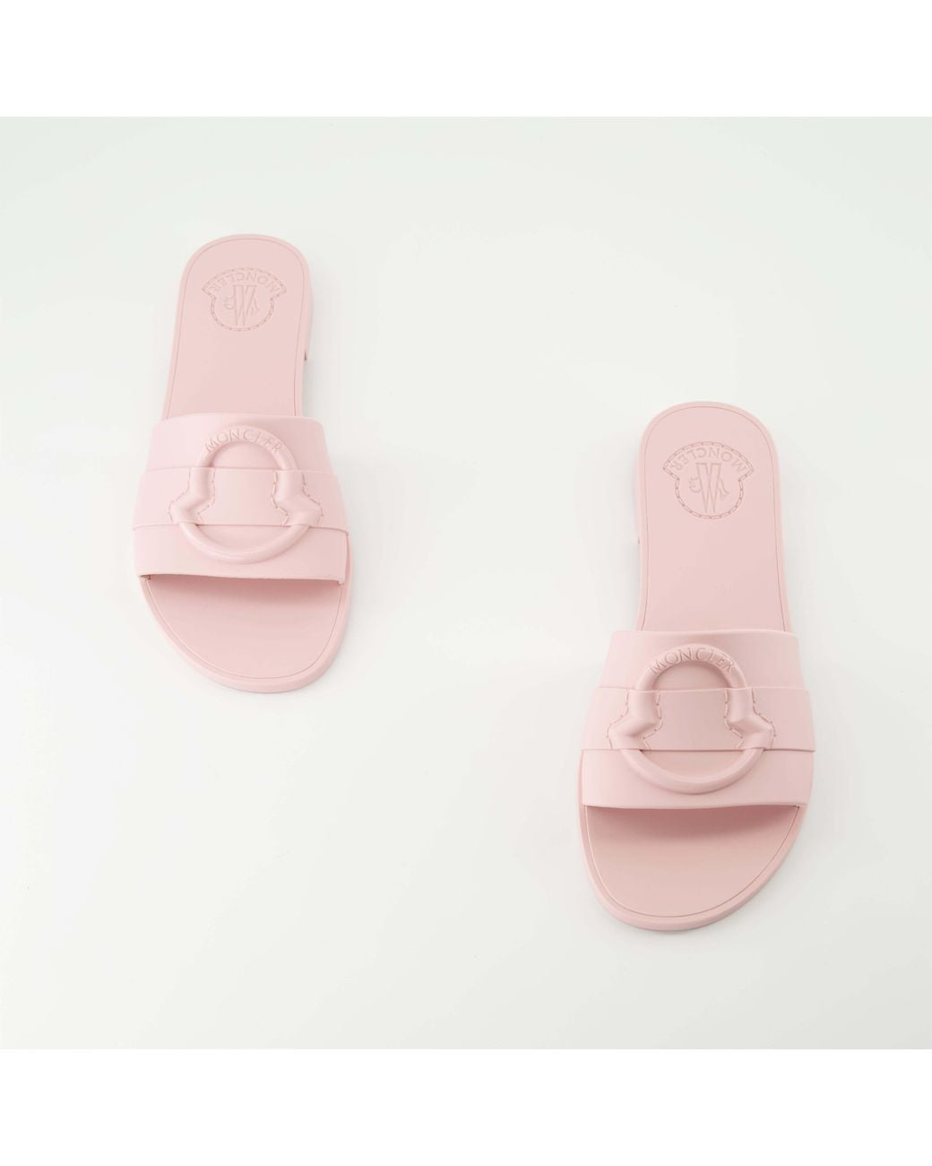 Moncler Pink Mon Logo Detailed Slides