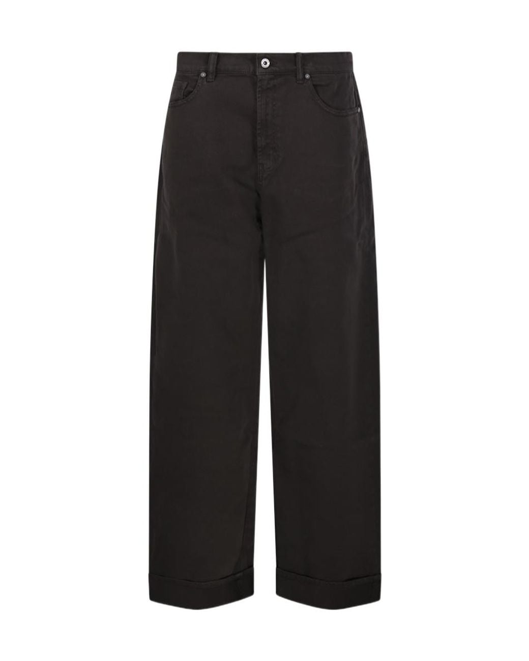 P.A.R.O.S.H. Black Turn-Up Cuff Trousers