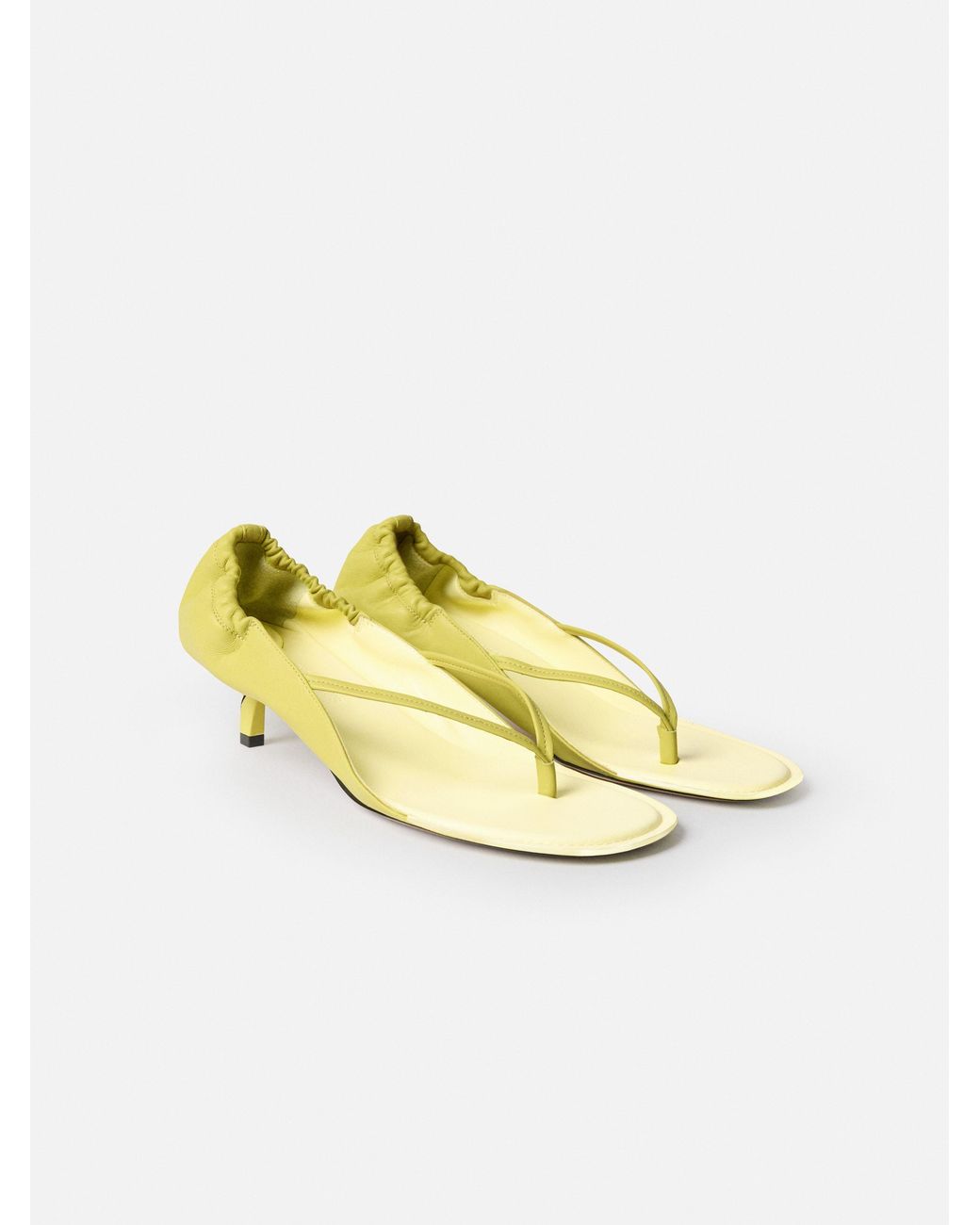 Jacquemus Yellow Round-Toe High-Heeled Sandals