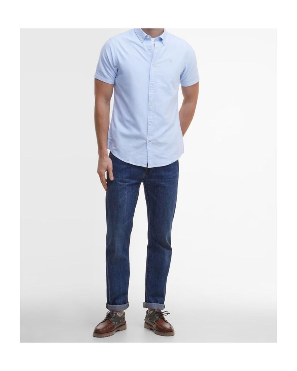 Barbour Blue Logo Short-Sleeved Shirt for men