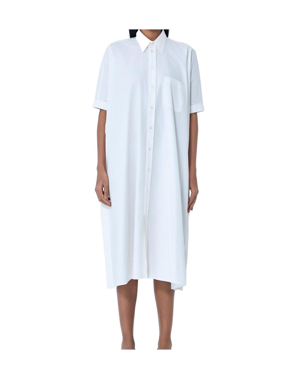 MM6 by Maison Margiela Blue Side Slits Midi Dress