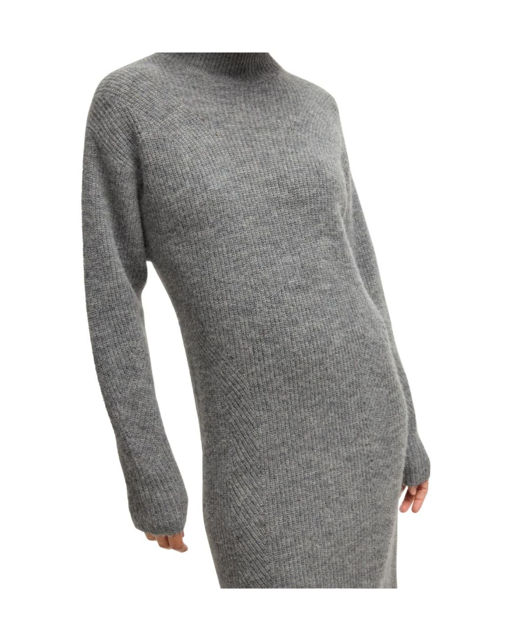 Boss Gray Knit Midi Dress