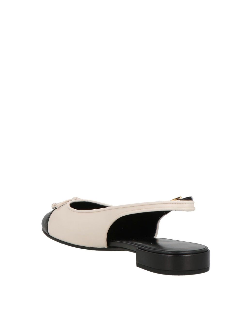 Tory Burch White Two-Tone Leather Ballet Flats