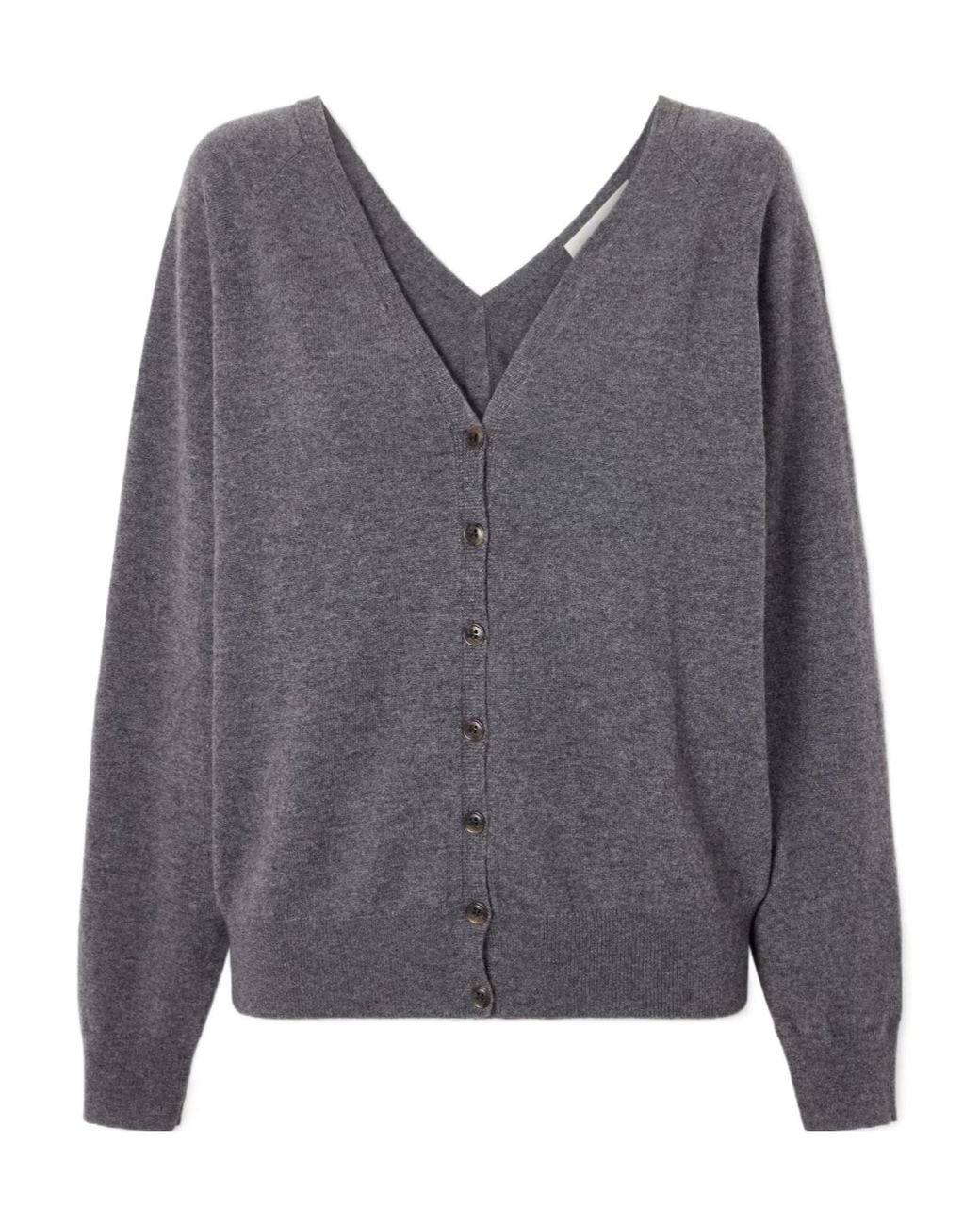 Lisa Yang Gray Casual Knit Cardigan