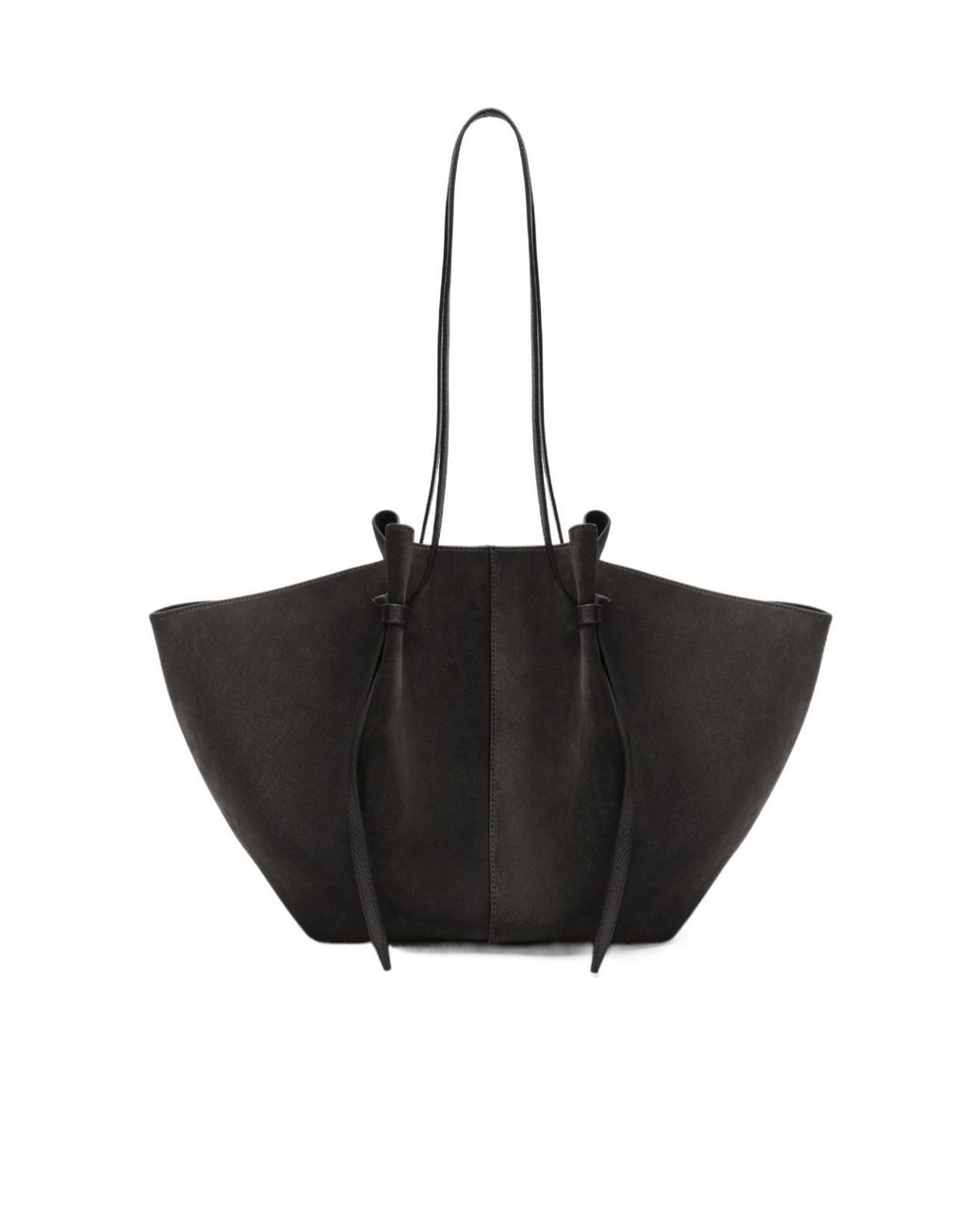 Yuzefi Black Large Mochi Leather Tote Bag