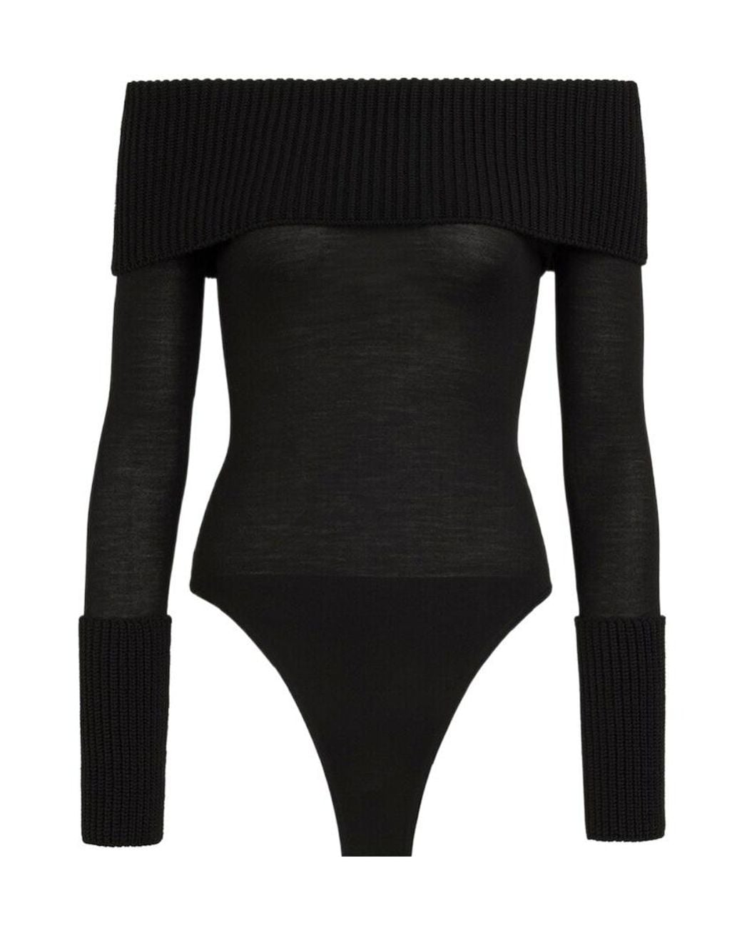 Alaïa Black Alaïa Off-Shoulder Bodysuit