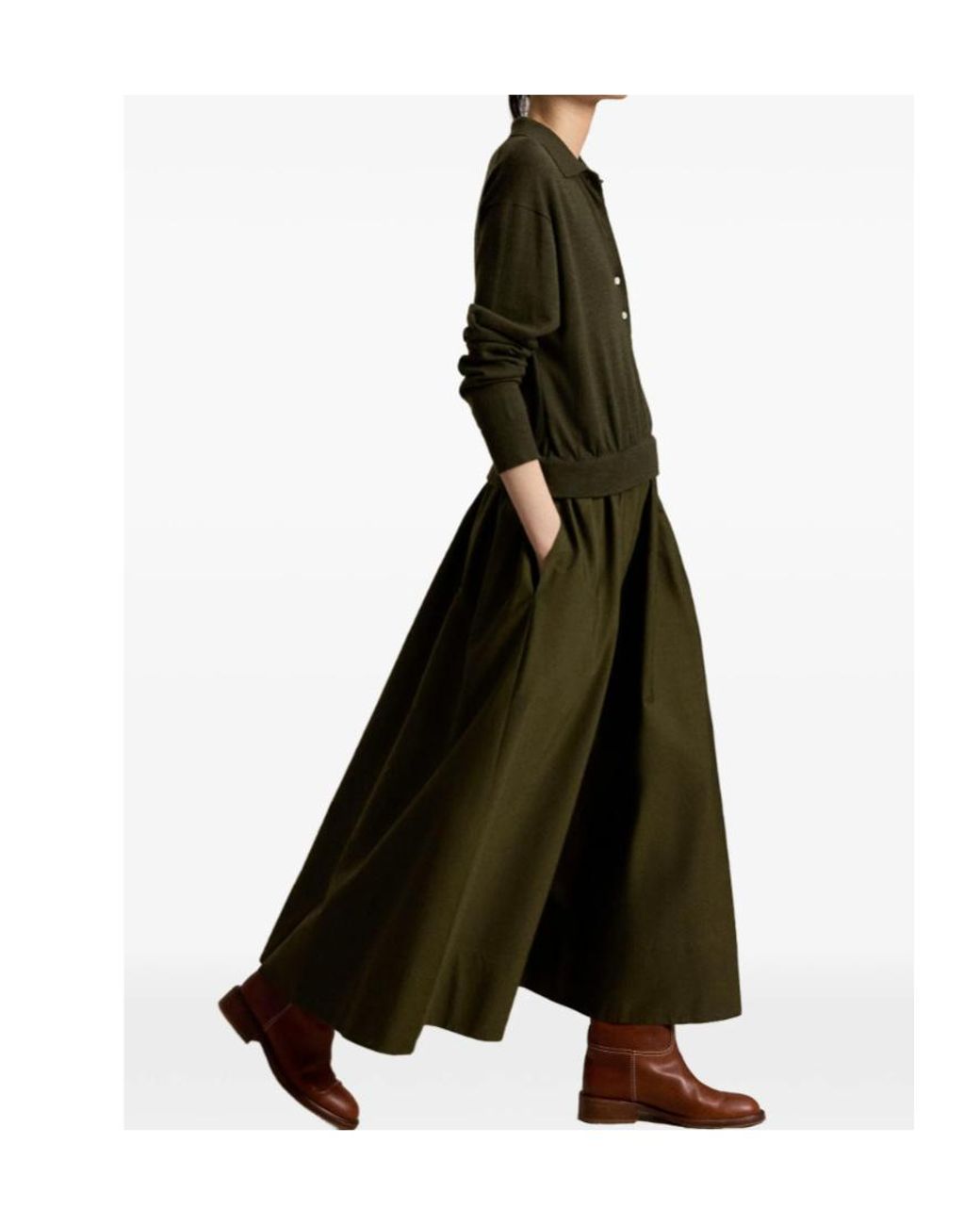 Polo Ralph Lauren Green Long Sleeve A-Line Dress
