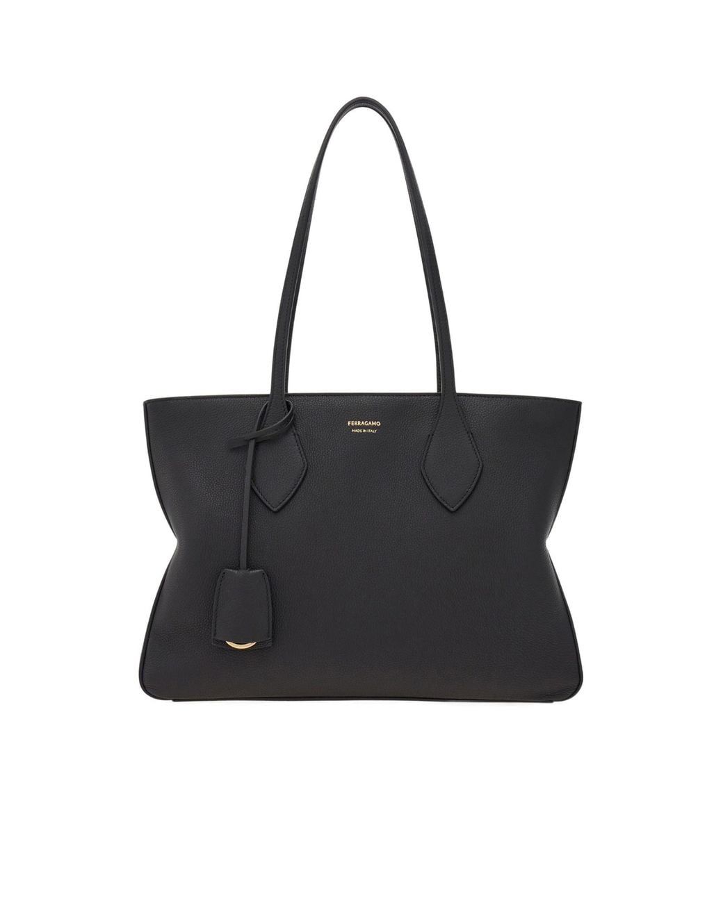 Ferragamo Black Ferragamo Logo Stamp Tote Bag