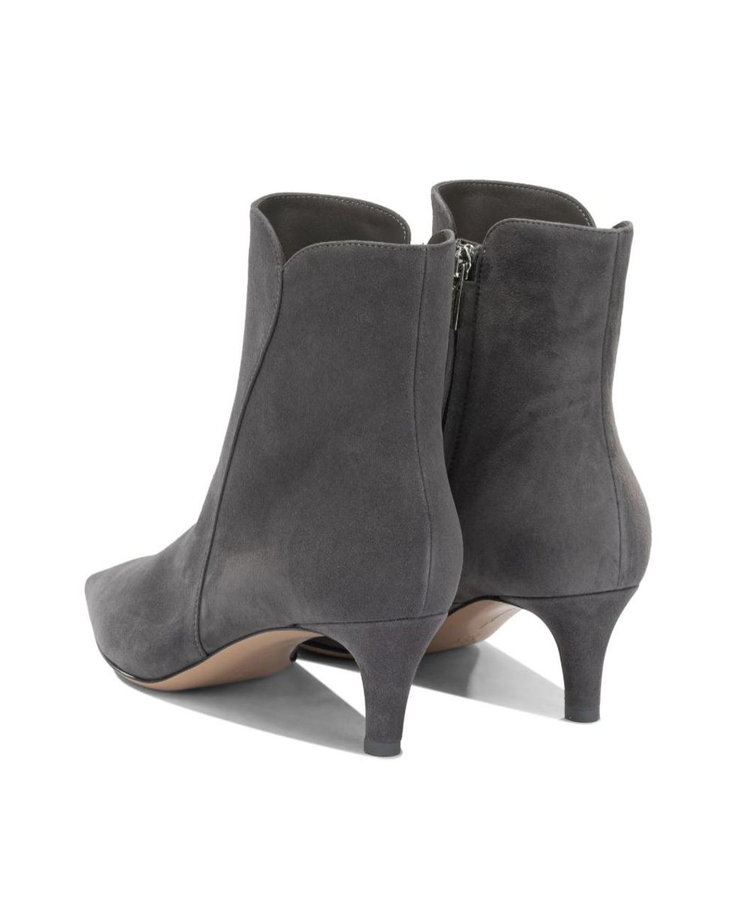 Gianvito Rossi Gray Pointed-Toe Ankle Boots