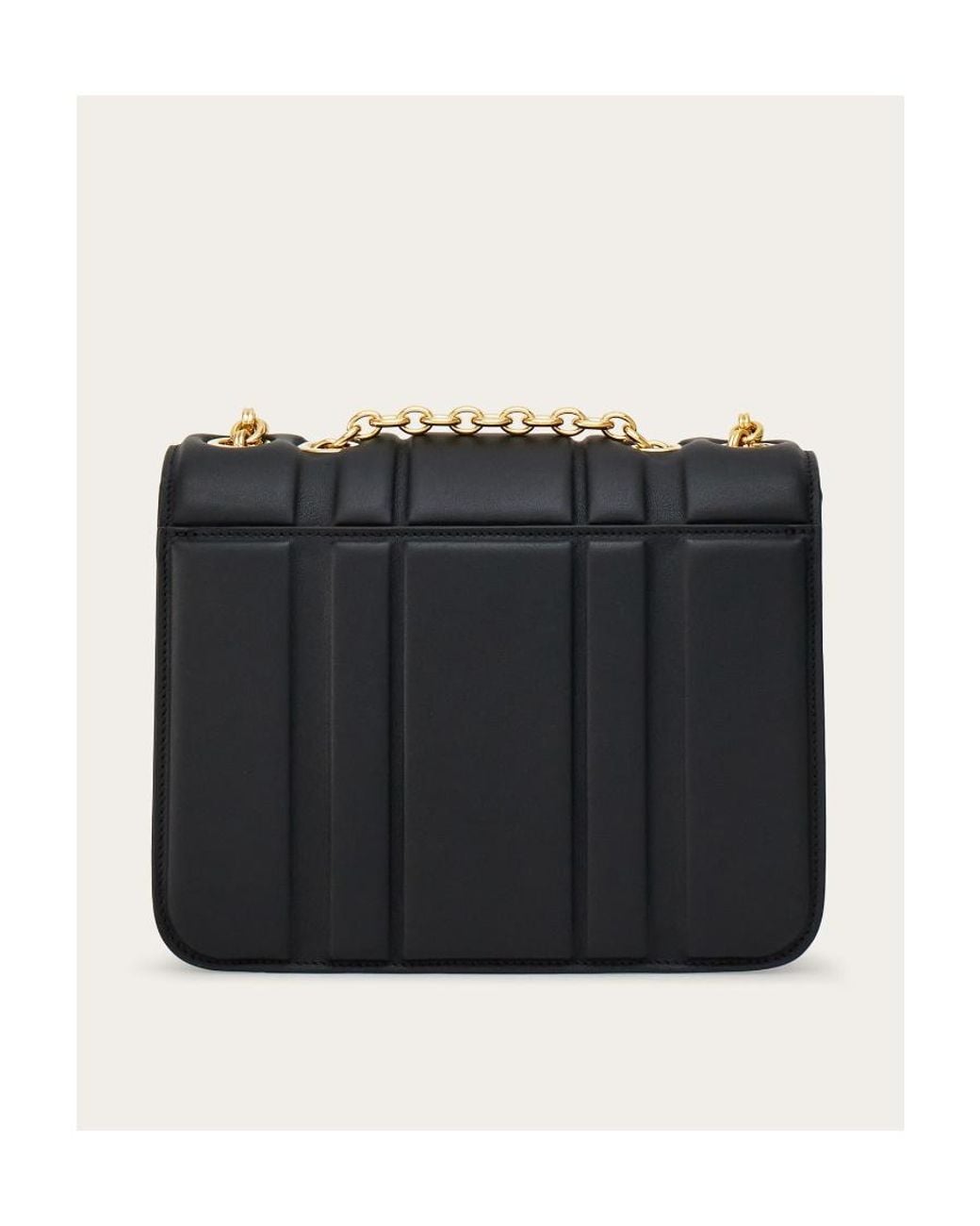 Ferragamo Black Ferragamo Logo Plaque Shoulder Bag