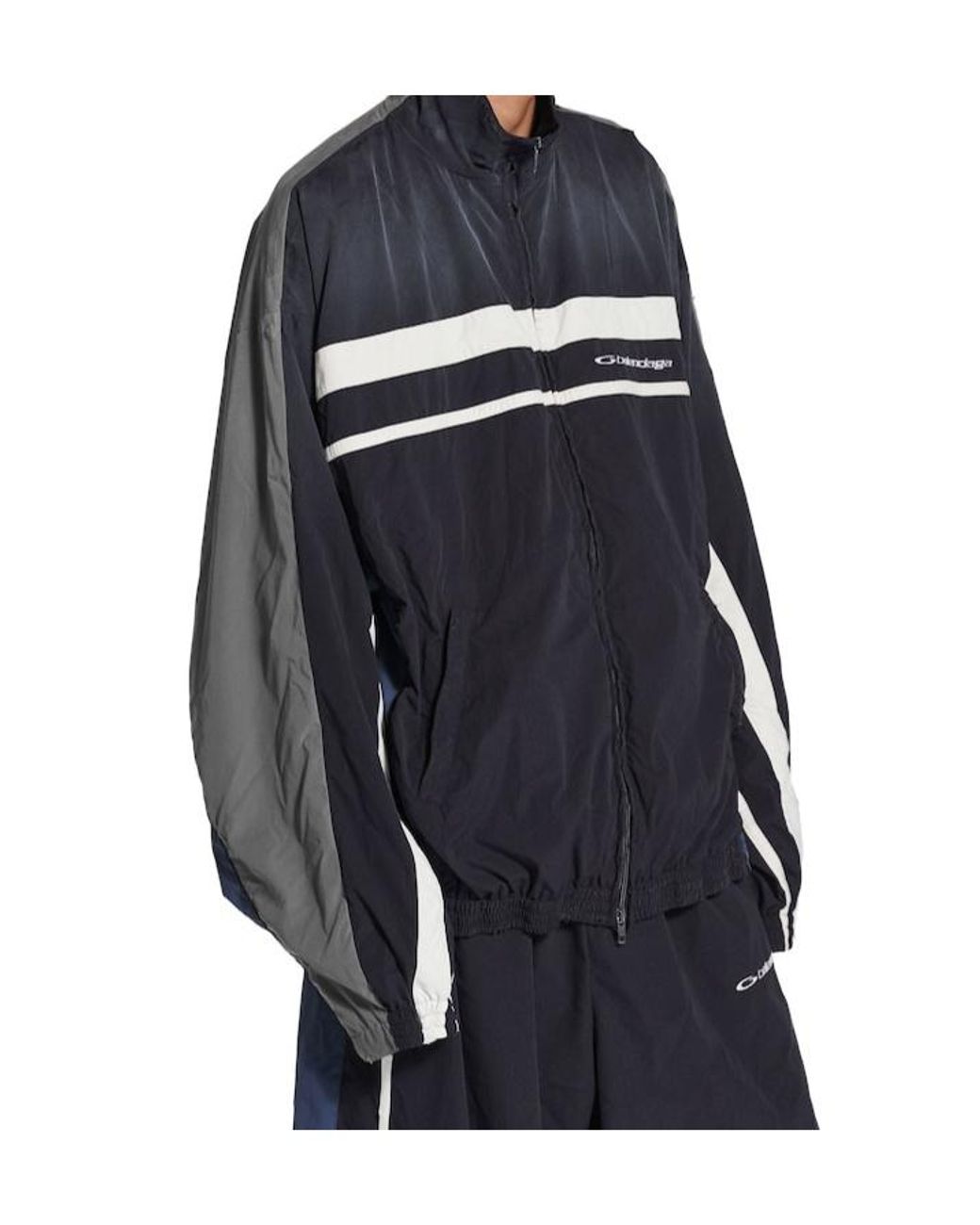 Balenciaga Blue 50/50 Faded Technical Tracksuit Jacket for men