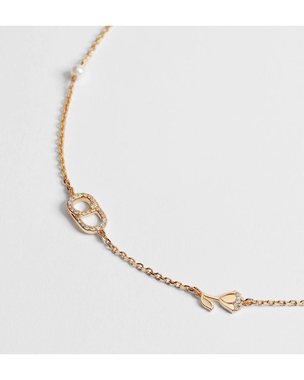 Dior Metallic Cd Lily Necklace
