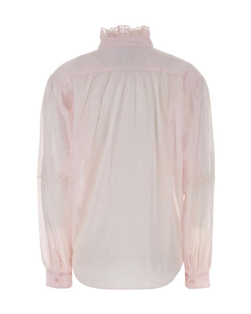 Isabel Marant Pink Isabel Marant Étoile Leota Ruffled Long-Sleeved Shirt