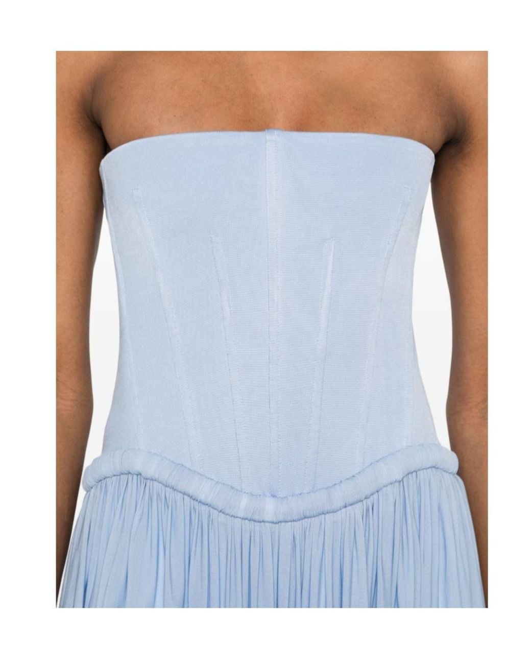 Jonathan Simkhai Blue Dress With Corset Details