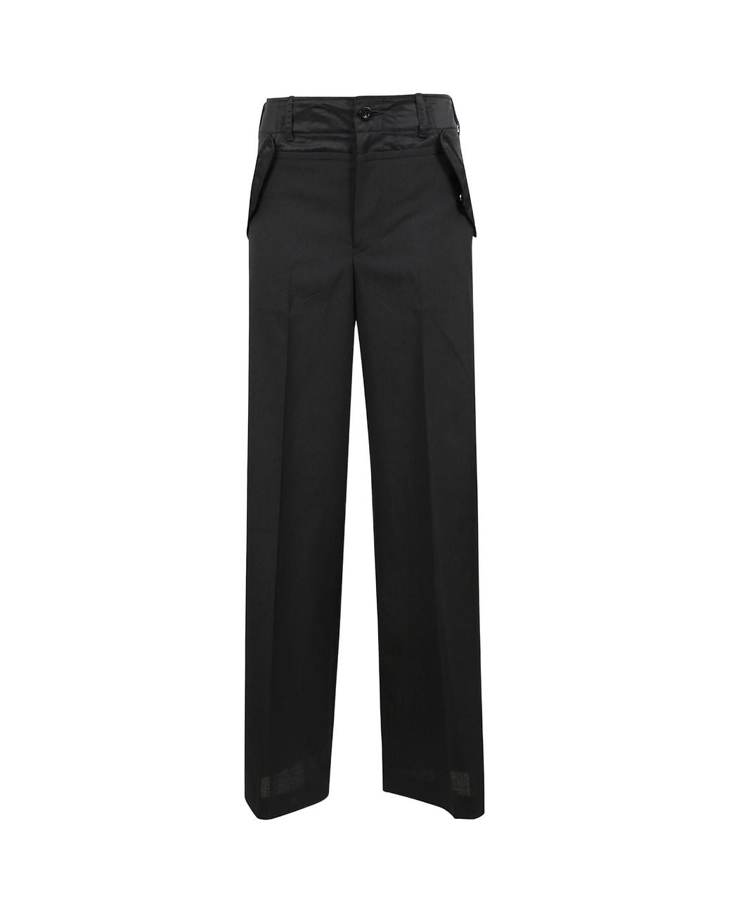 Sacai Black Panelled Pleated Trousers