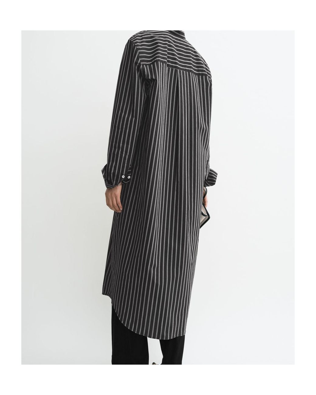 Totême  Black Totême Long-Sleeved Striped Shirt Dress